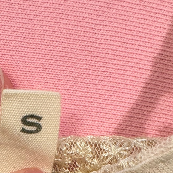 TINY Cream Tank Top with Lace & Beading – Size S - Picture 6 of 6